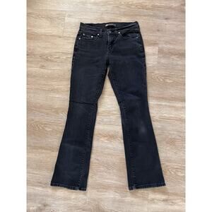 Levi’s 515 Boot Cut Jeans Womens 2M Black Stretch Denim Mid Rise Classic Fit